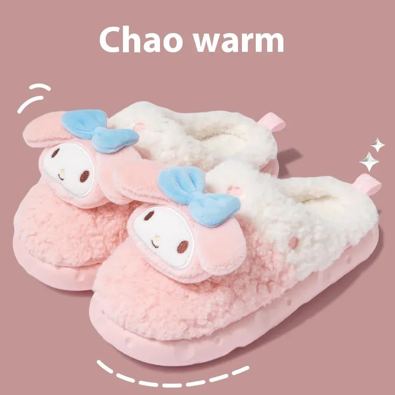 Hello Kitty Winter Plush Non Slip Slippers