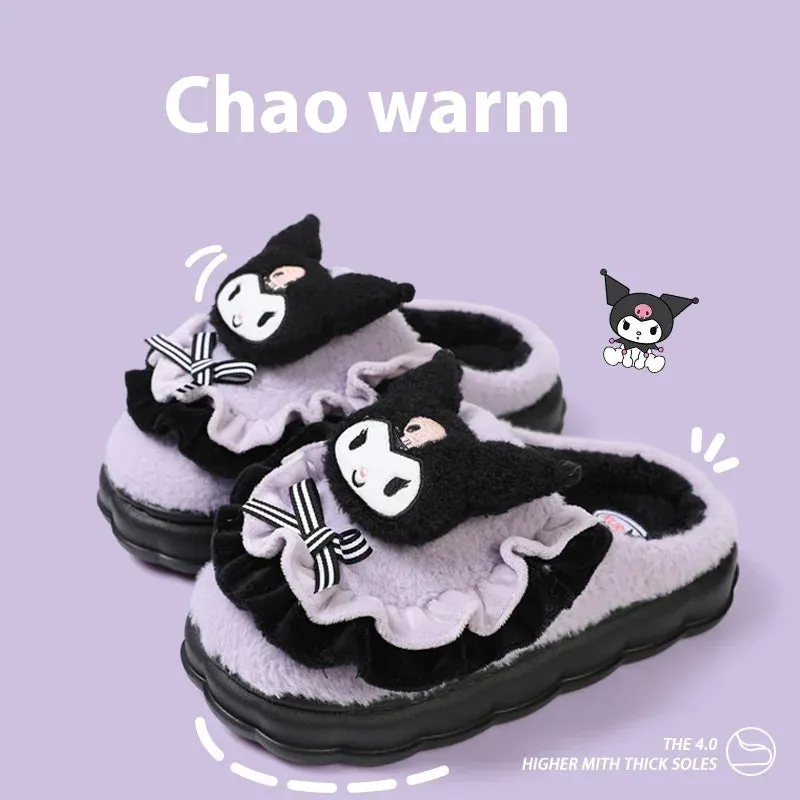 Hello Kitty Winter Plush Non Slip Slippers