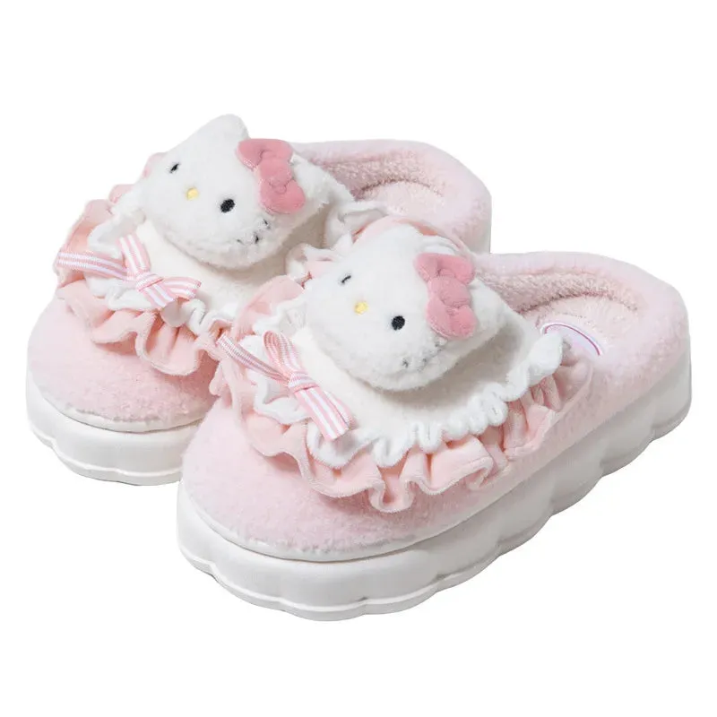 Hello Kitty Winter Plush Non Slip Slippers