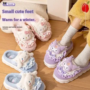 Hello Kitty Winter Plush Non Slip Slippers