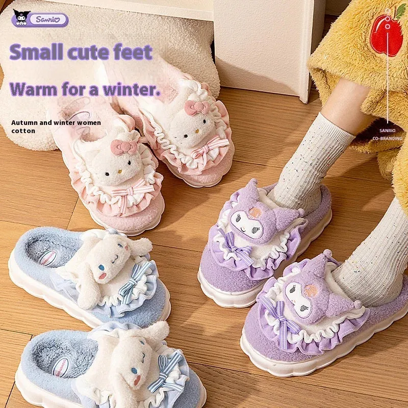 Hello Kitty Winter Plush Non Slip Slippers