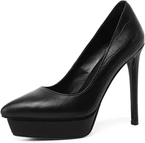 High Heels,Classic Leather Stilettos for Women,12.5CM High Heels,Breathable and Comfortable Cowhide Soles