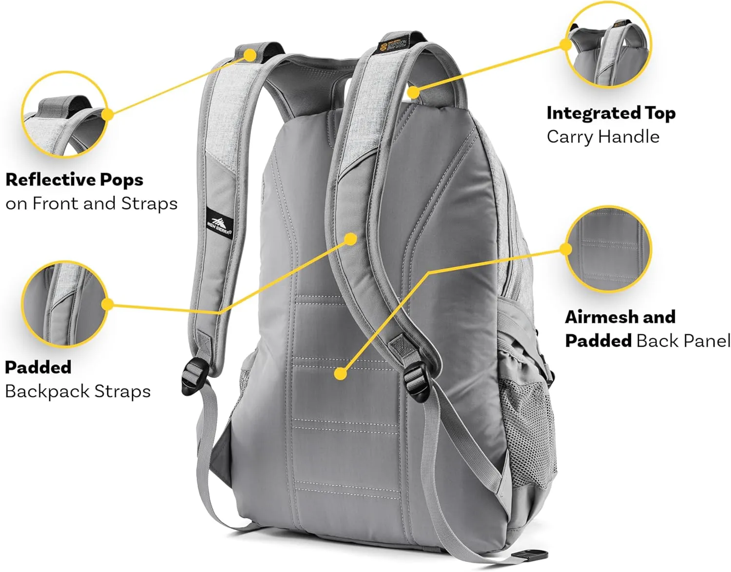 High Sierra Loop Backpack, Travel, or Work Bookbag with tablet sleeve, One Size, Black