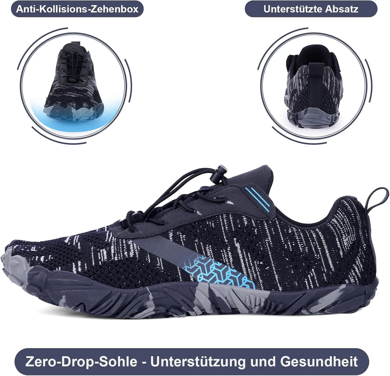 Hike Barefoot Shoes for Autumn Winter, Upgraded Thickened Minimalist Barefoot Shoes Women Men Non-Slip & Wide Toe Zero Drop Athletic Hiking Trail Running Shoe