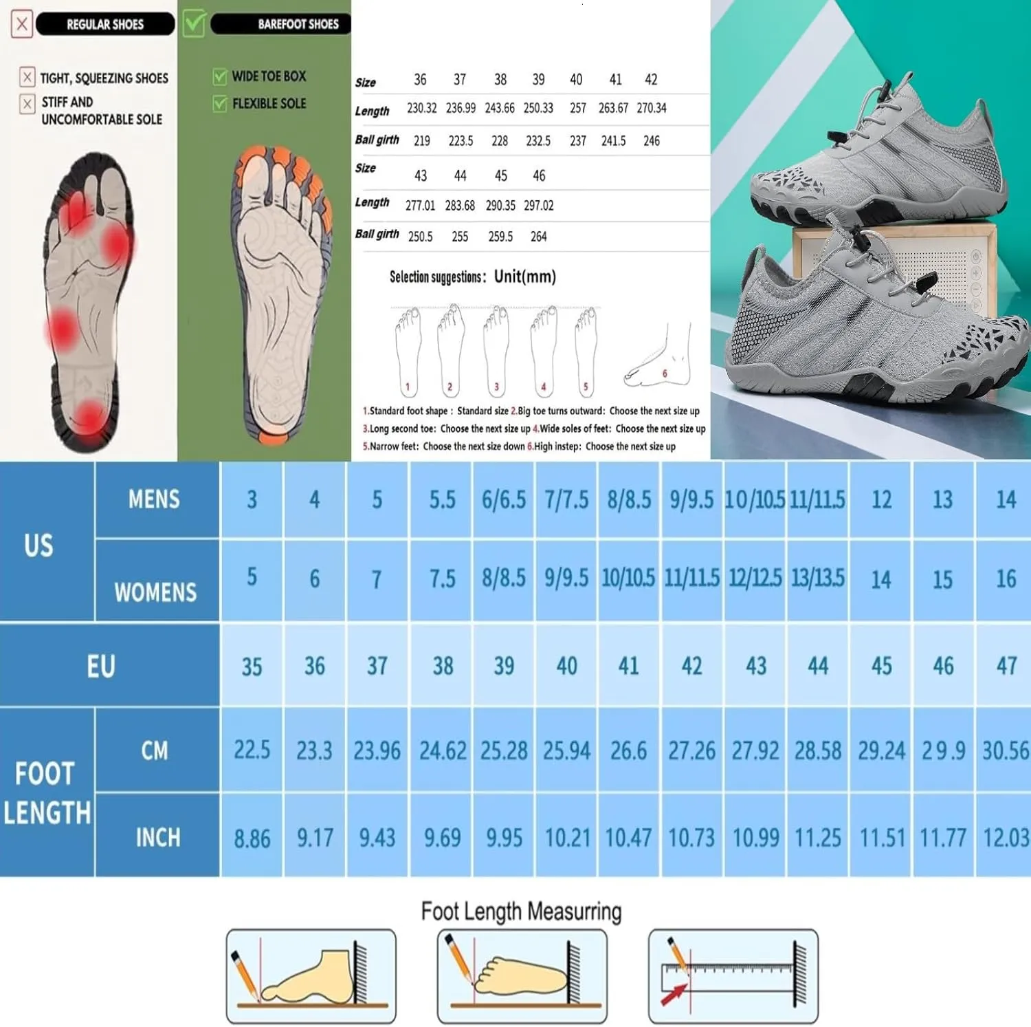 Hike Barefoot Shoes Women,2025 New Hiking Barefoot Shoes for Women Men , Breathable & Non-Slip Athletic Footwear, comfortable breathable zero-drop trail running shoes, Water Shoes Women Men ，quick-drying non-slip wide-toe box water shoes