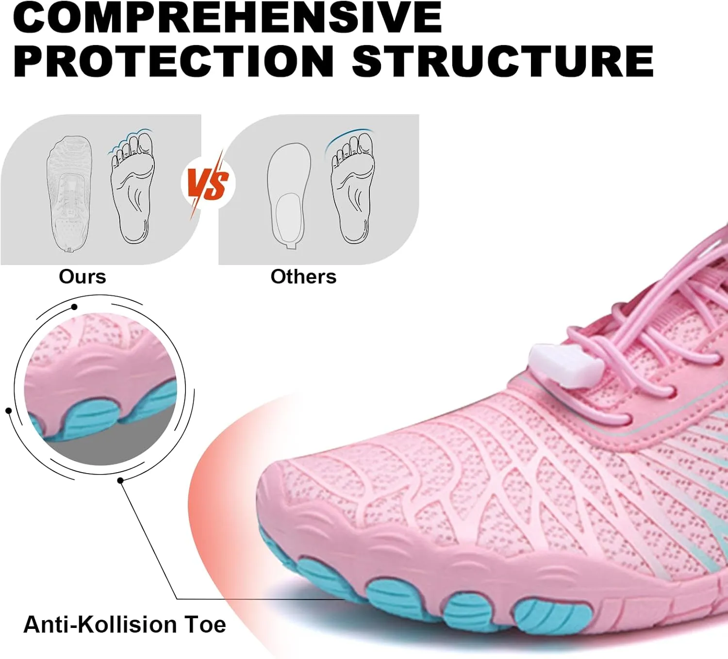 Hike Barefoot Shoes Womens Mens, Pro Water Shoe Women Men Footwear Barefoot Hike Shoes for Travel, Wide Toe Box Non-Slip Breathable Zero Drop Shoe