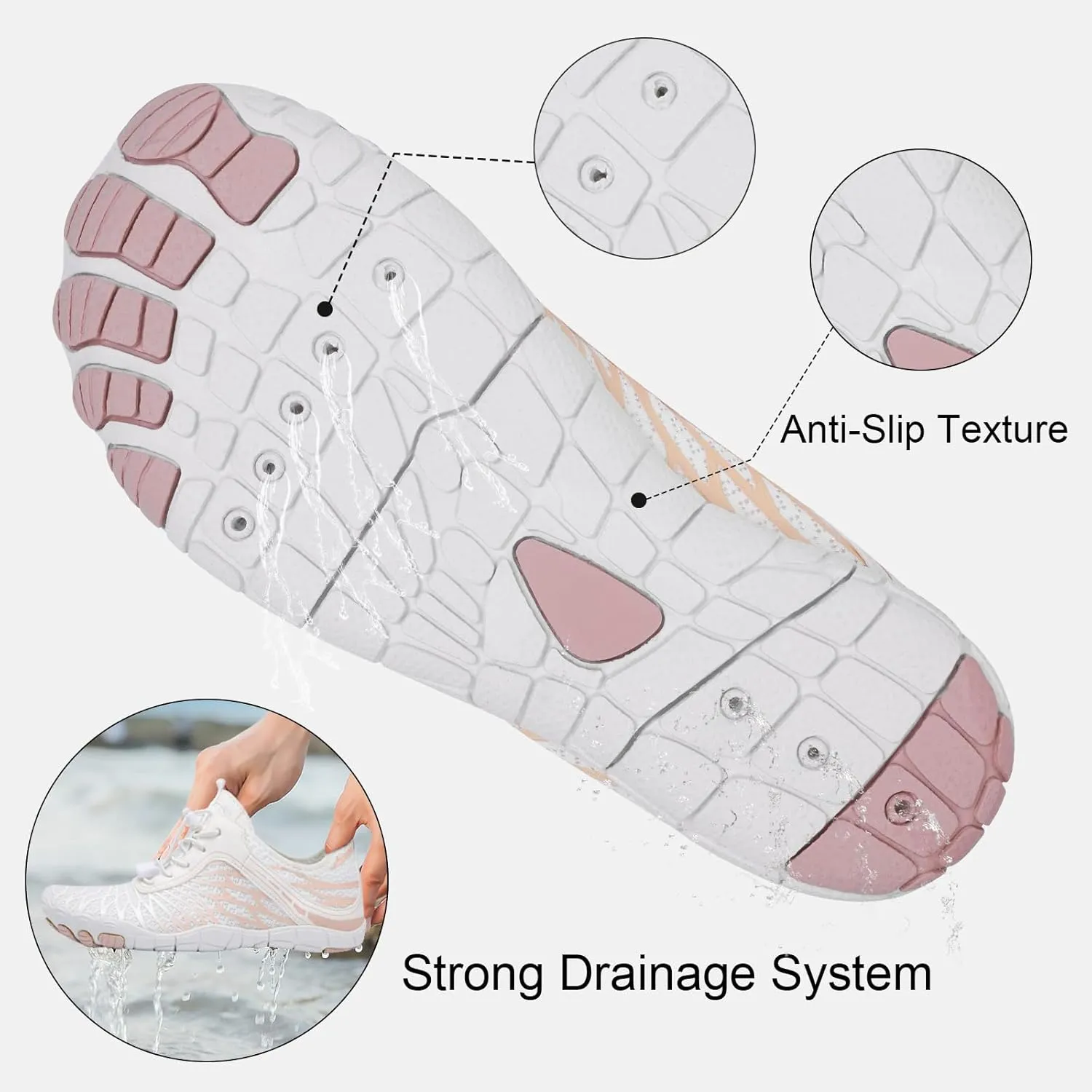 Hike Barefoot Shoes Womens Mens, Pro Water Shoe Women Men Footwear Barefoot Hike Shoes for Travel, Wide Toe Box Non-Slip Breathable Zero Drop Shoe