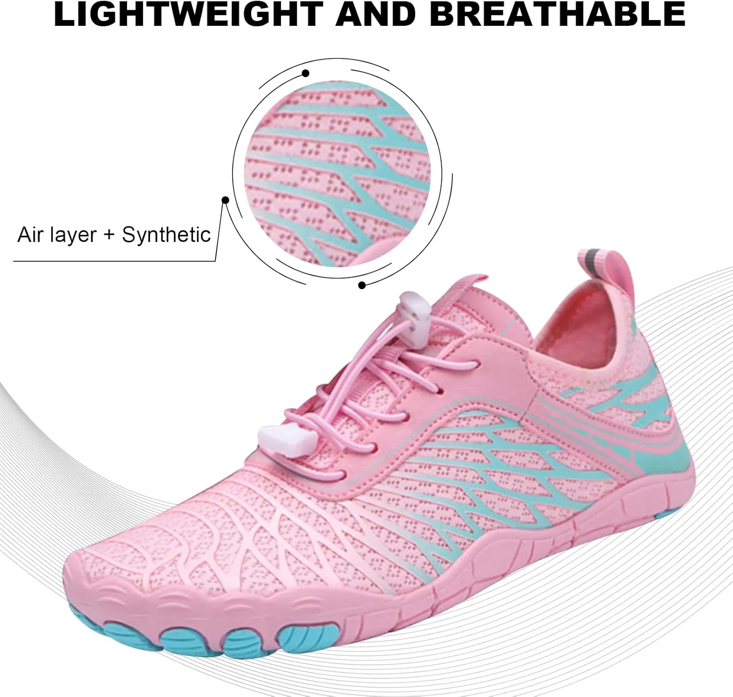 Hike Barefoot Shoes Womens Mens, Pro Water Shoe Women Men Footwear Barefoot Hike Shoes for Travel, Wide Toe Box Non-Slip Breathable Zero Drop Shoe