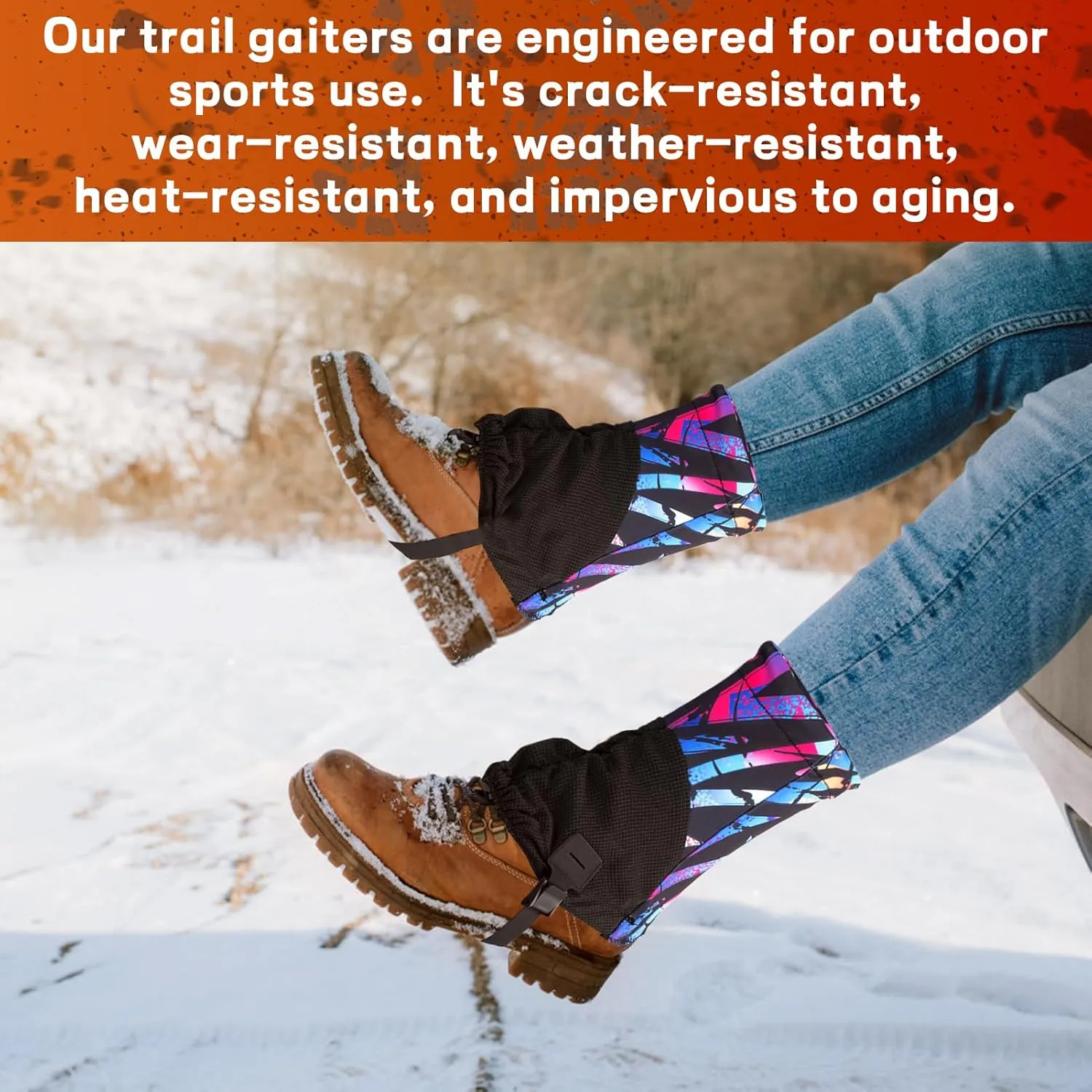 Hiking Gaiters for Woman, Running Shoe Gaiters, Trail Running Gaiters Sandproof, Hiking Gaiters, Ankle Gaiters for Hiking, Snow, Trail Running, Hunting, Skiing, Mountain Climbing