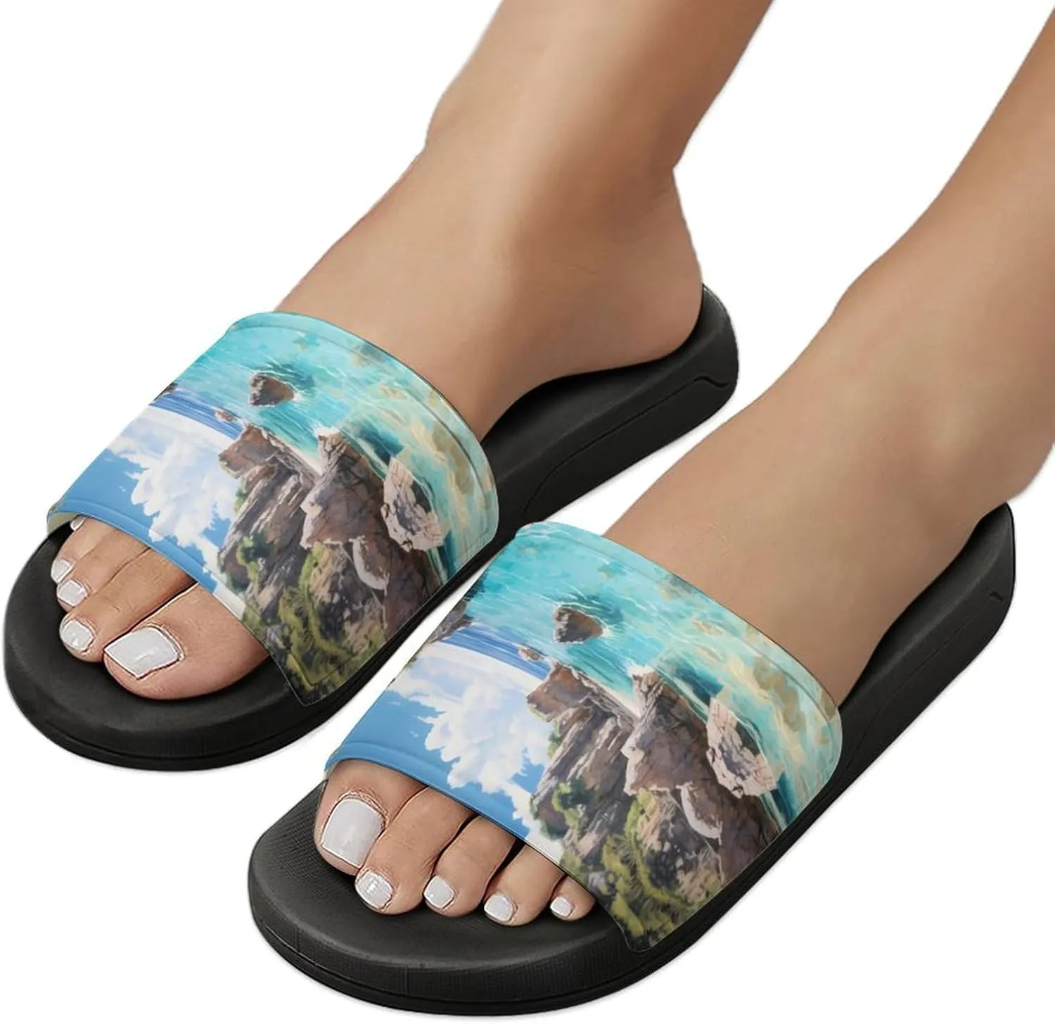 Horseshoe Bay Cove Bermuda PVC Home Slippers Non Slip Shower Shoes Bathroom Slippers Sandals for Women Men