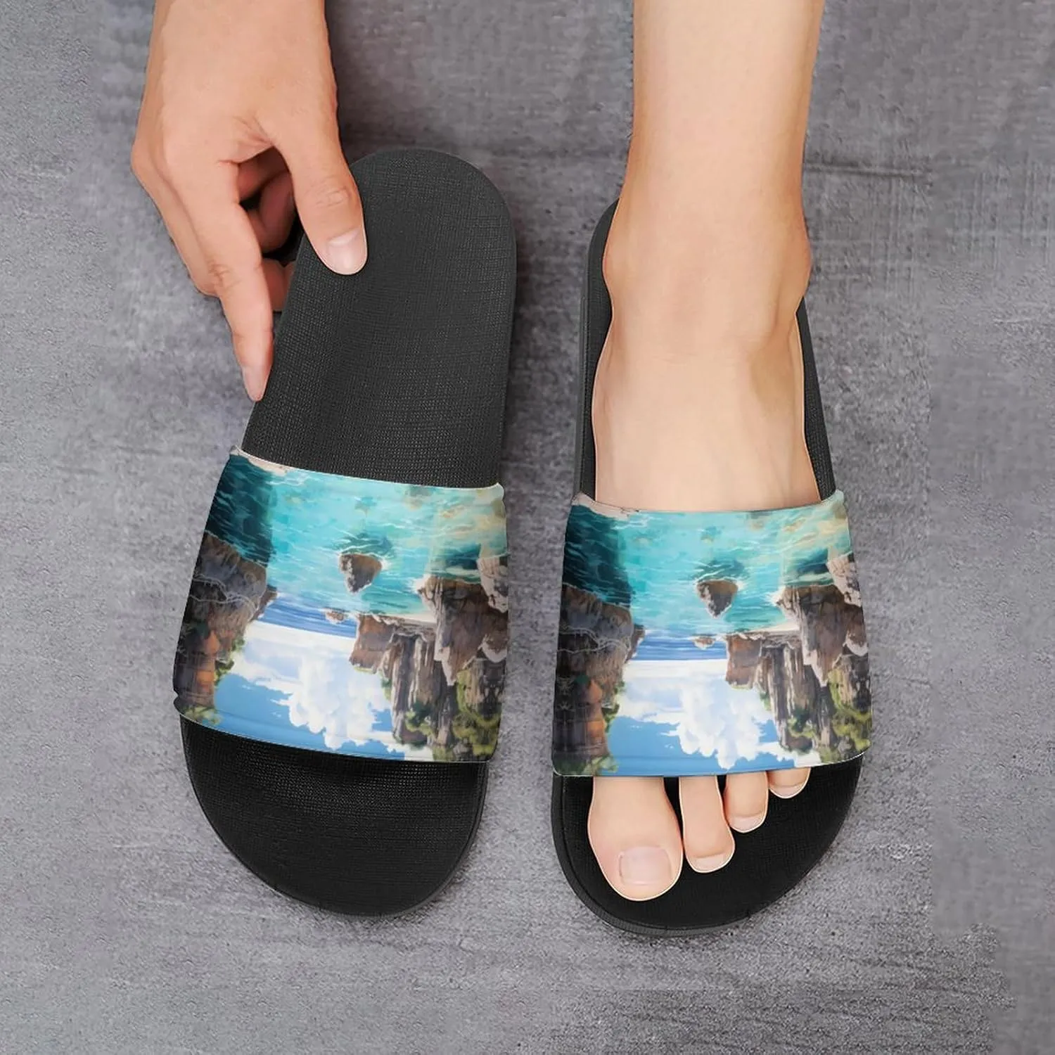 Horseshoe Bay Cove Bermuda PVC Home Slippers Non Slip Shower Shoes Bathroom Slippers Sandals for Women Men
