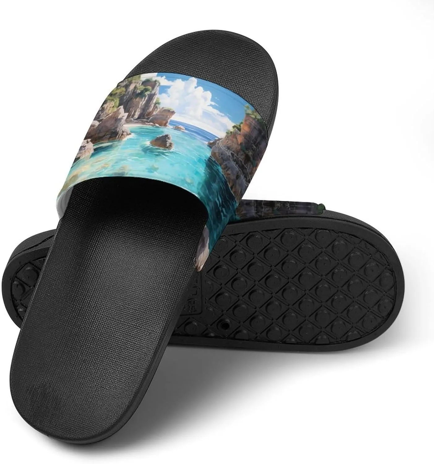 Horseshoe Bay Cove Bermuda PVC Home Slippers Non Slip Shower Shoes Bathroom Slippers Sandals for Women Men