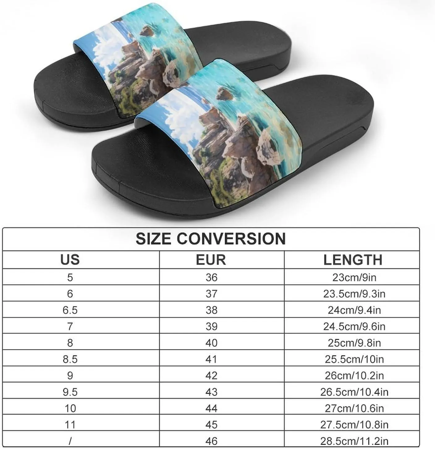 Horseshoe Bay Cove Bermuda PVC Home Slippers Non Slip Shower Shoes Bathroom Slippers Sandals for Women Men