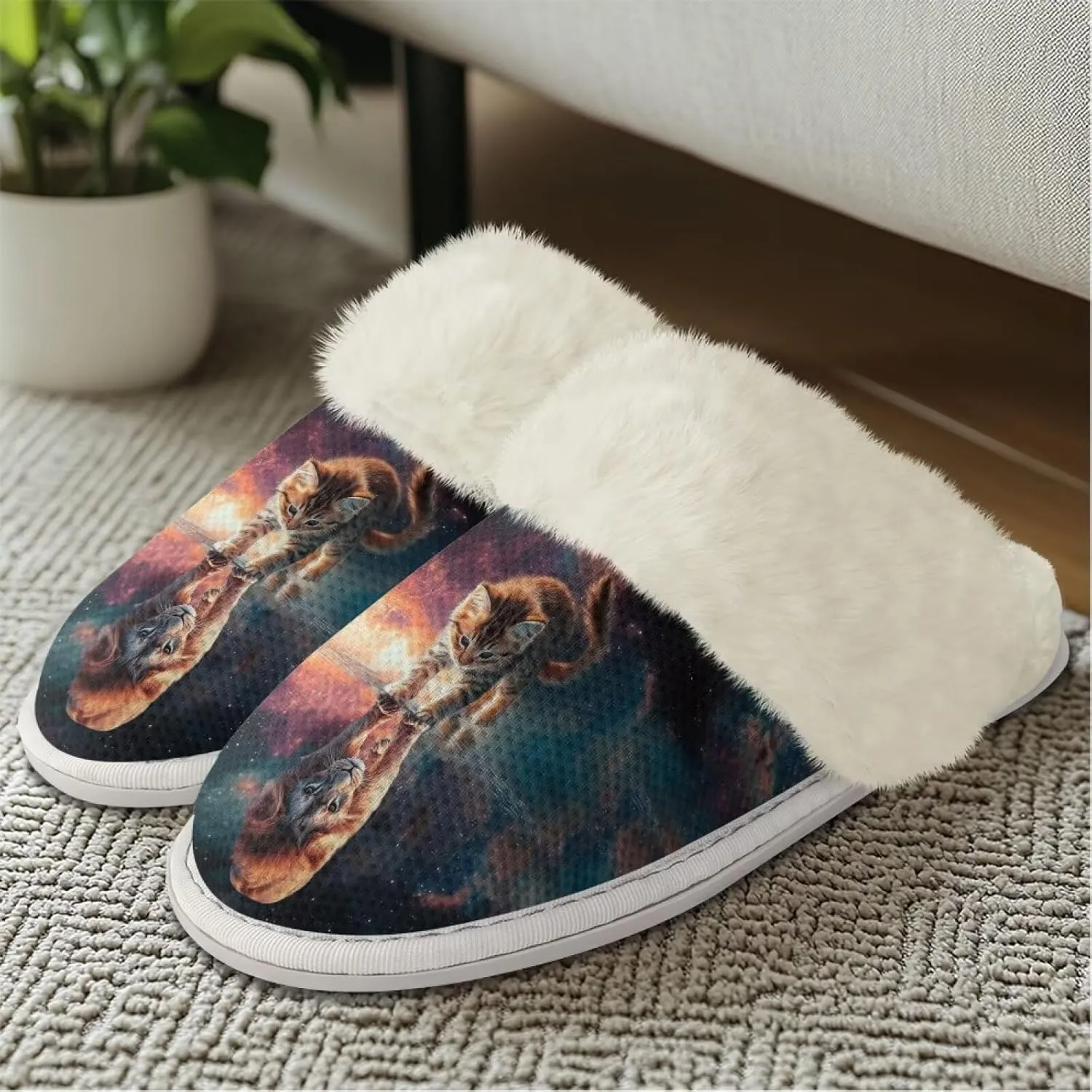 House Slippers for Women Indoor Winter Warm Fuzzy Slipper Size 5-12 Bedroom Non-Slip