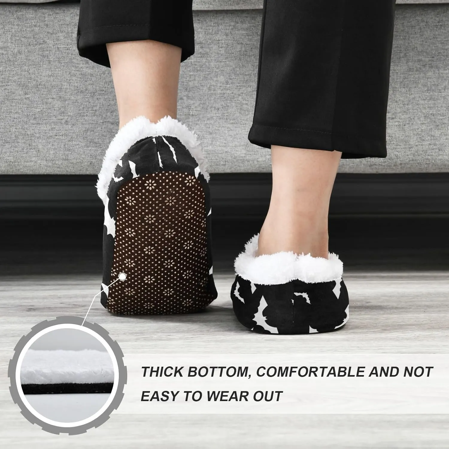House Slippers Fuzzy Memory Foam Soft Slipper Socks for Woman Men