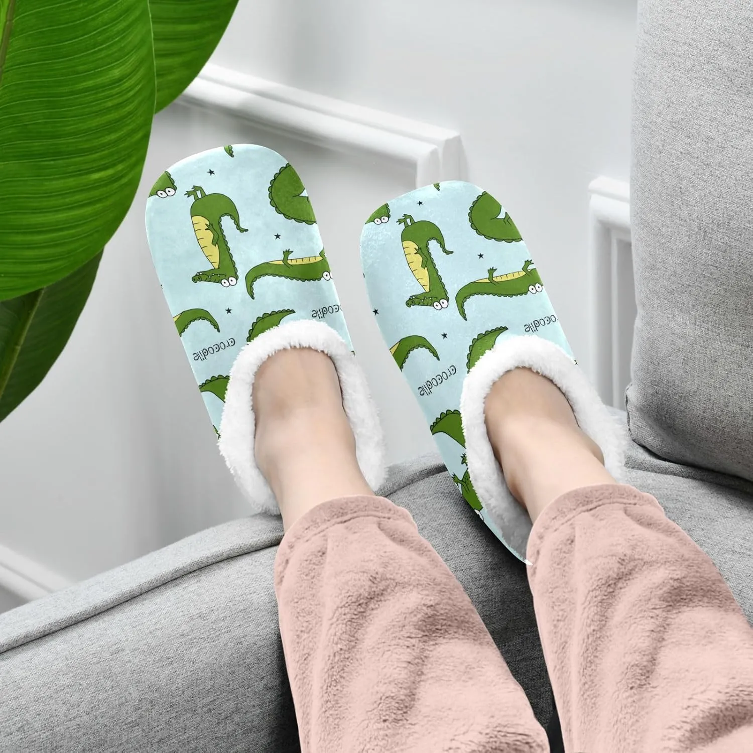 House Slippers Fuzzy Memory Foam Soft Slipper Socks for Woman Men