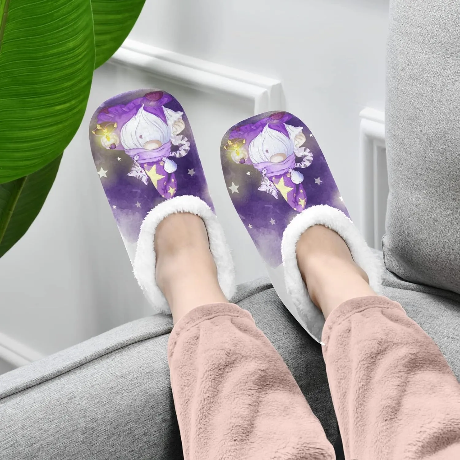 House Slippers Fuzzy Memory Foam Soft Slipper Socks for Woman Men