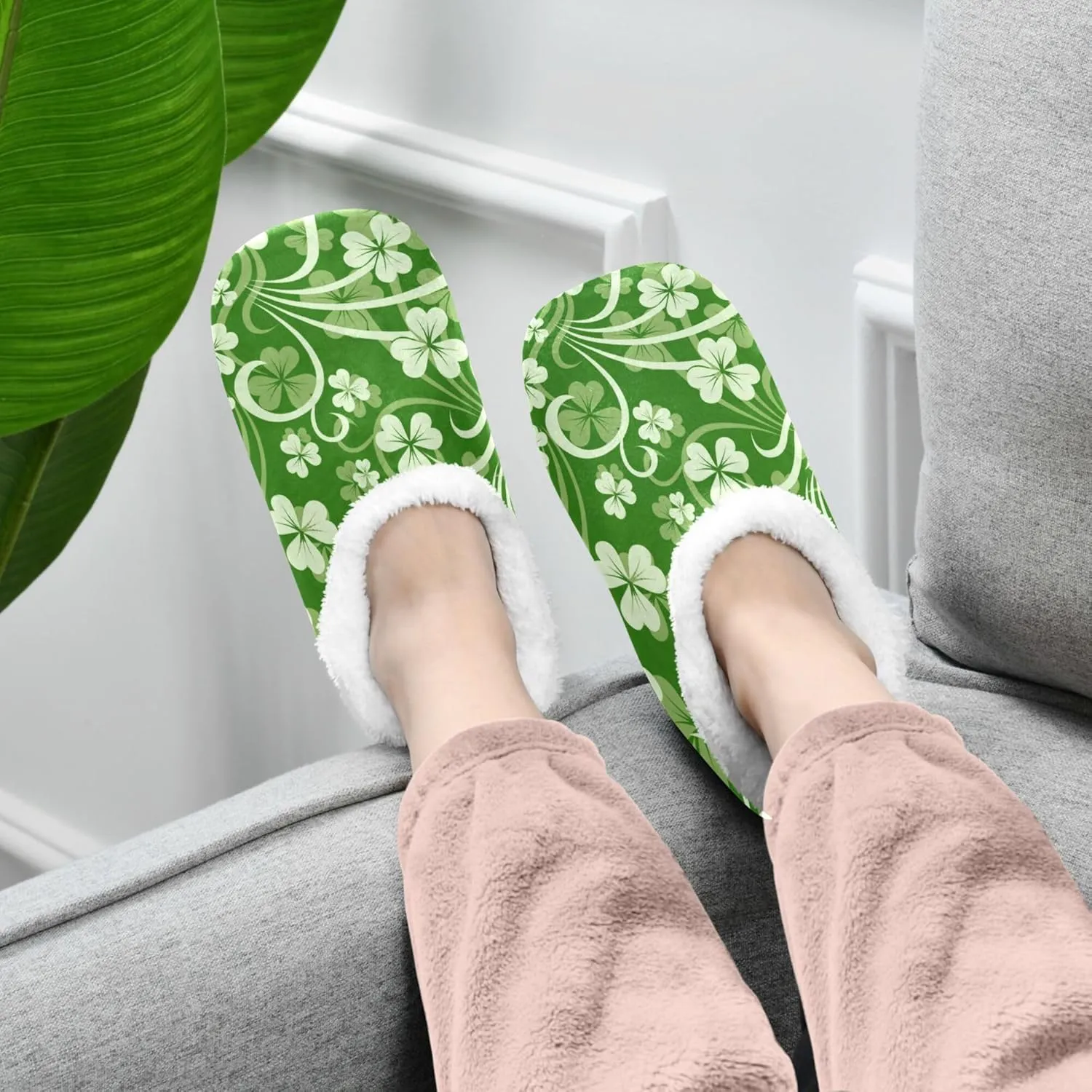House Slippers Fuzzy Memory Foam Soft Slipper Socks for Woman Men