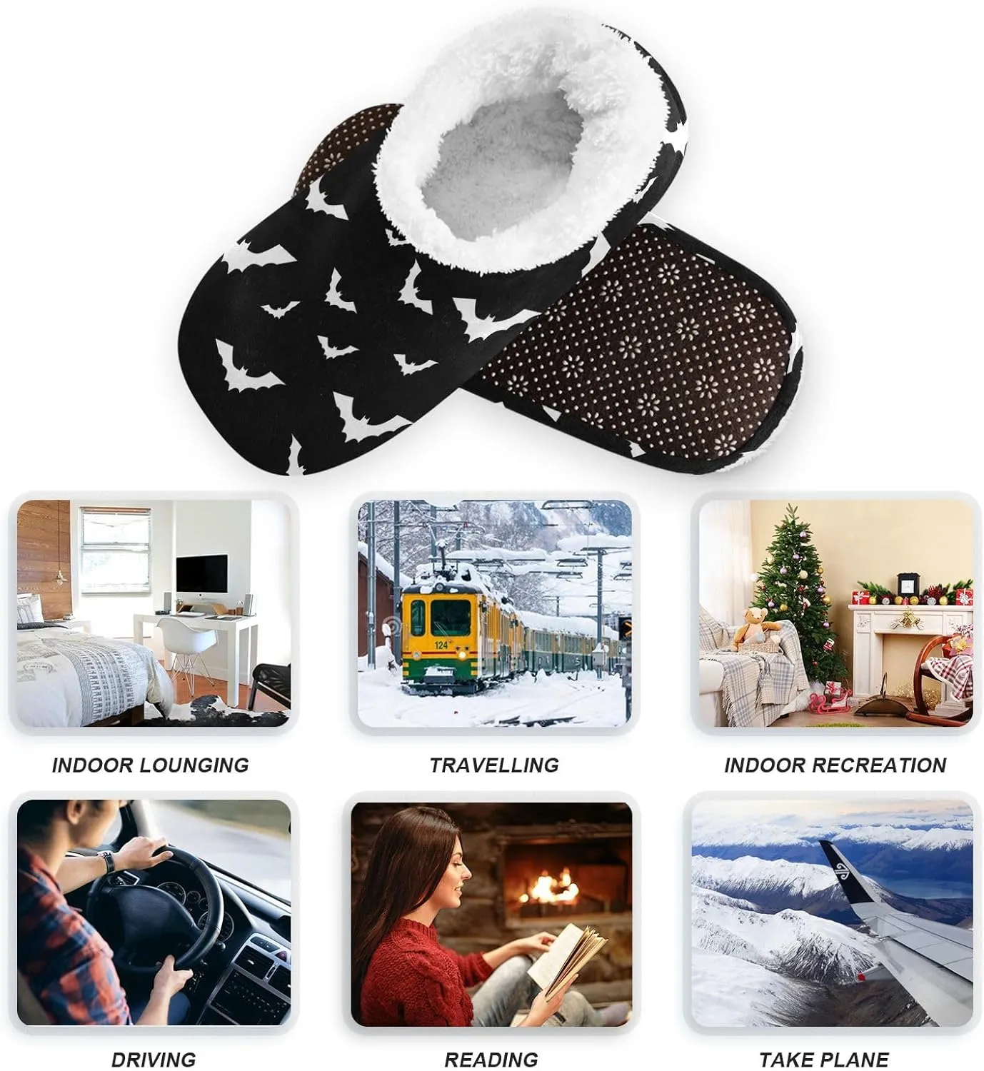 House Slippers Fuzzy Memory Foam Soft Slipper Socks for Woman Men