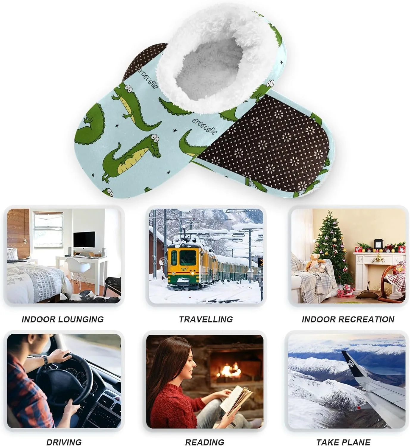 House Slippers Fuzzy Memory Foam Soft Slipper Socks for Woman Men
