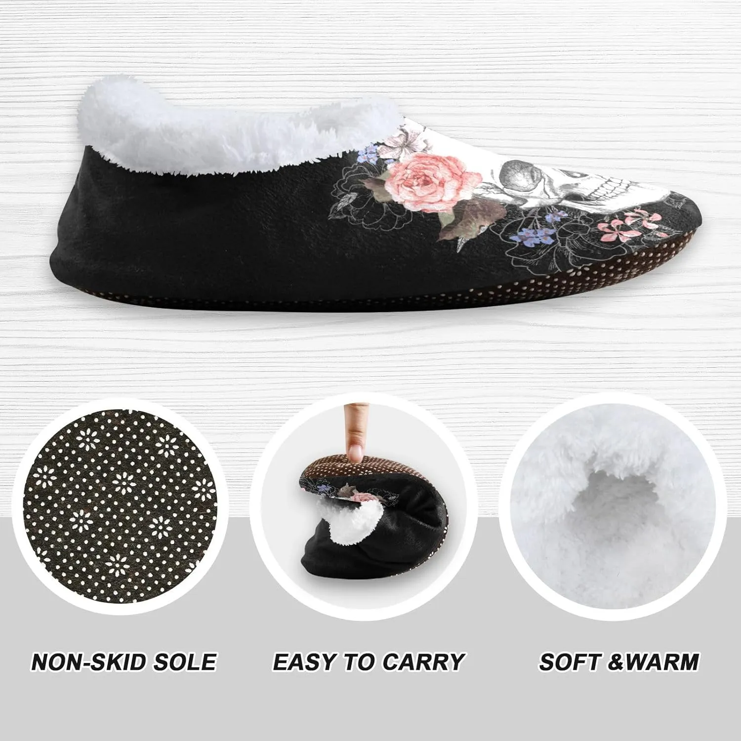 House Slippers Fuzzy Memory Foam Soft Slipper Socks for Woman Men