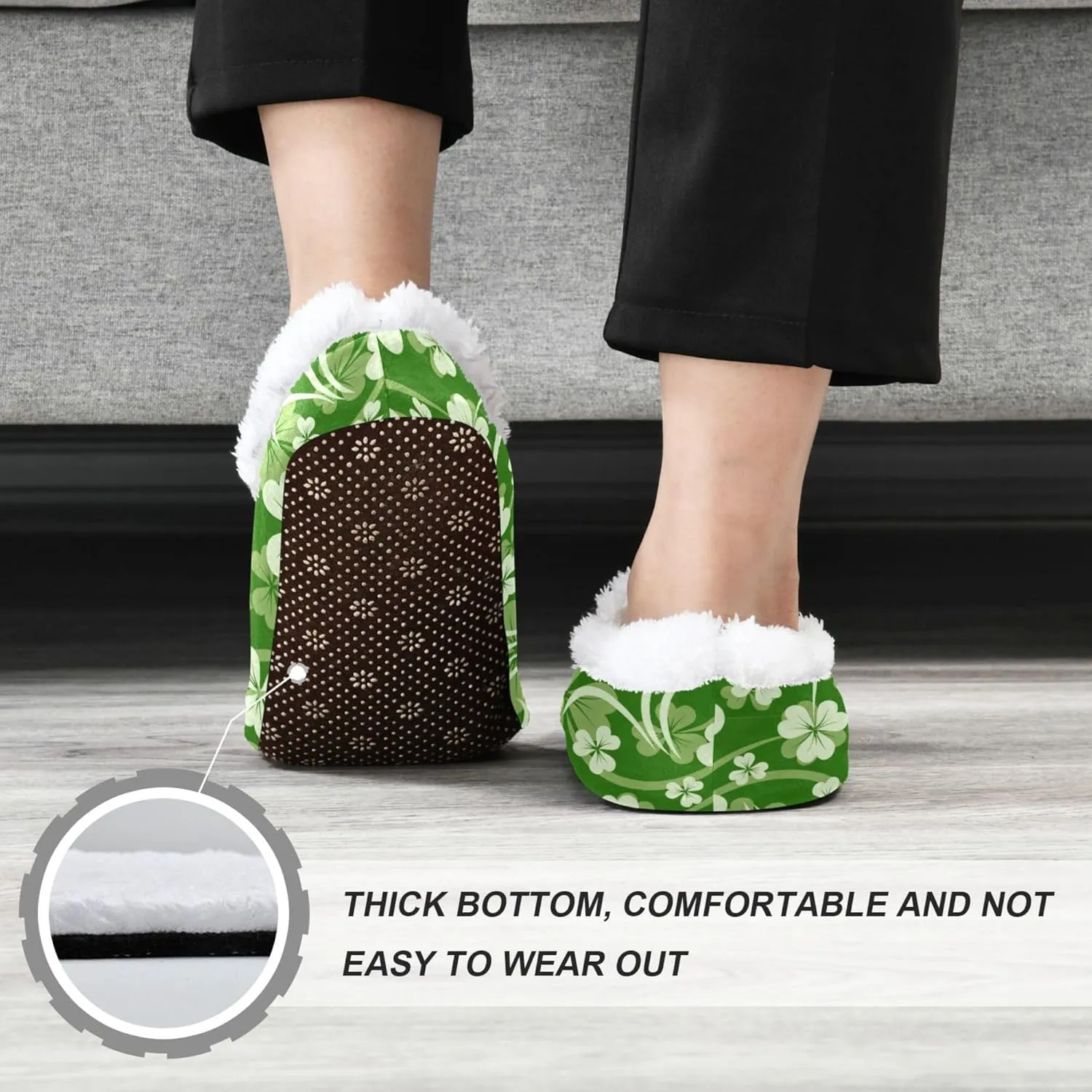 House Slippers Fuzzy Memory Foam Soft Slipper Socks for Woman Men