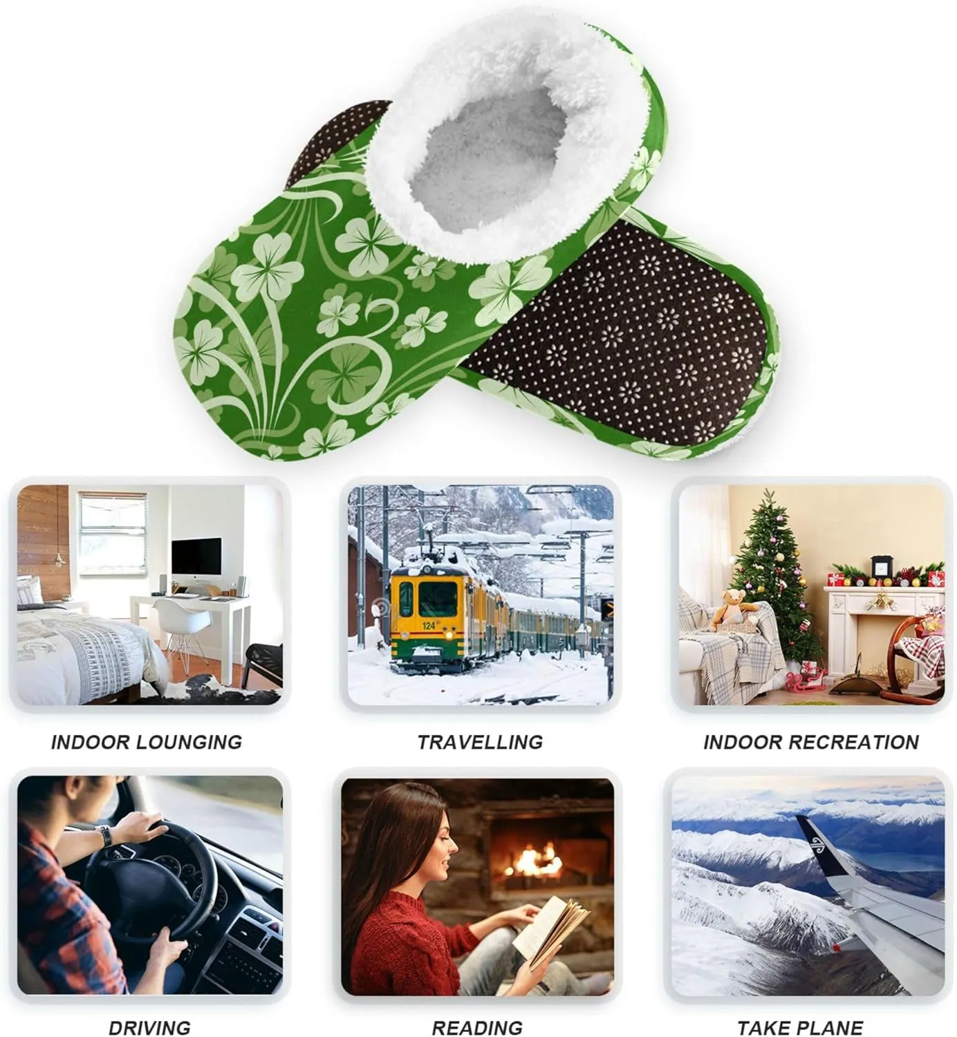 House Slippers Fuzzy Memory Foam Soft Slipper Socks for Woman Men