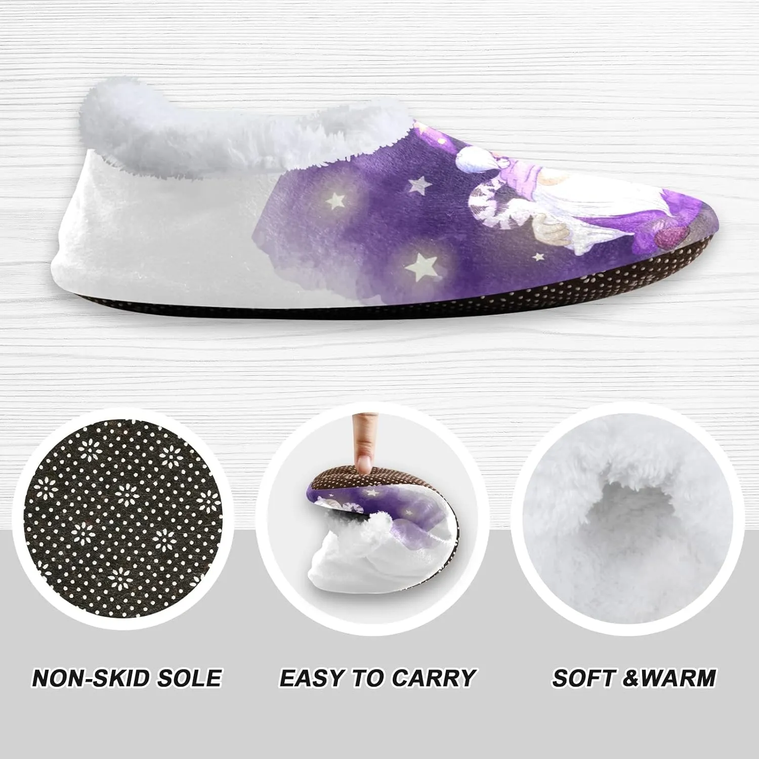 House Slippers Fuzzy Memory Foam Soft Slipper Socks for Woman Men