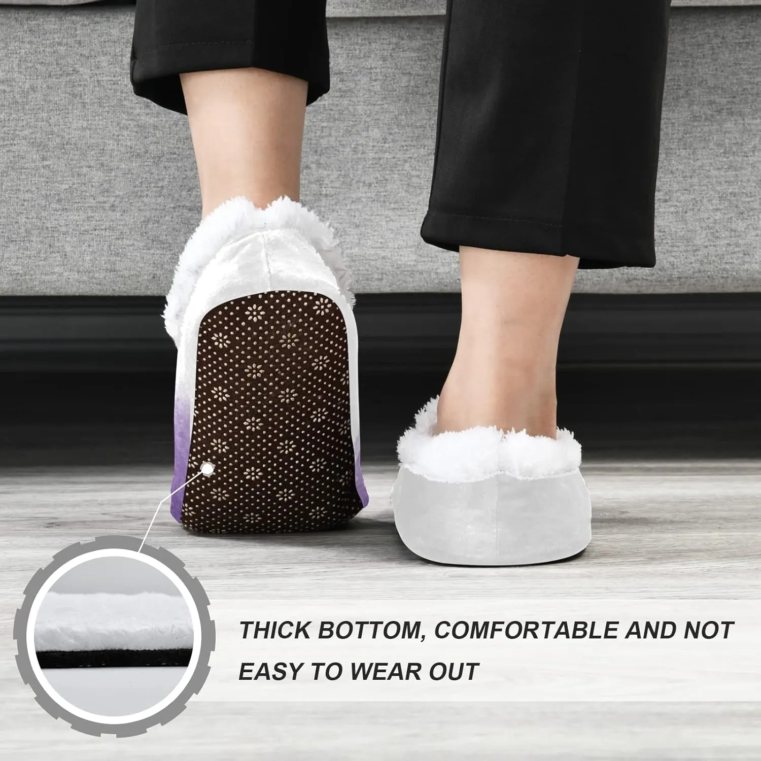 House Slippers Fuzzy Memory Foam Soft Slipper Socks for Woman Men