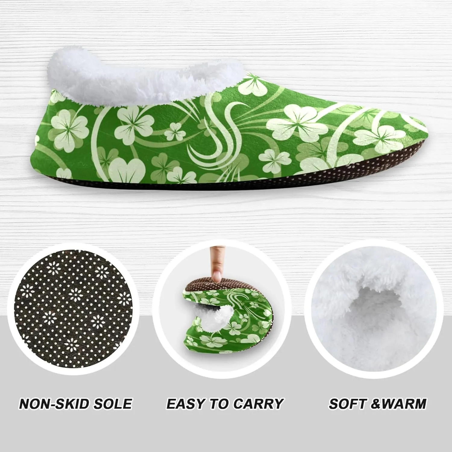 House Slippers Fuzzy Memory Foam Soft Slipper Socks for Woman Men