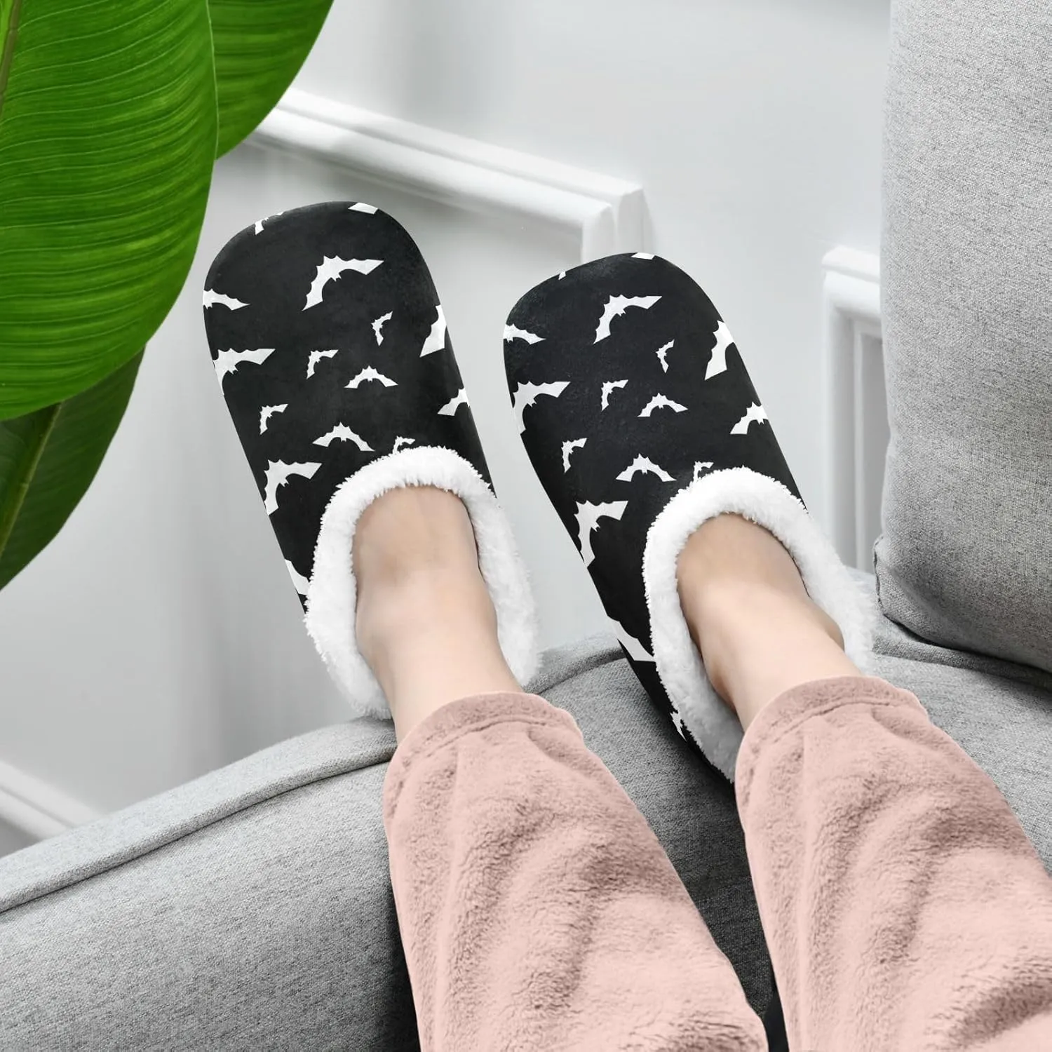 House Slippers Fuzzy Memory Foam Soft Slipper Socks for Woman Men