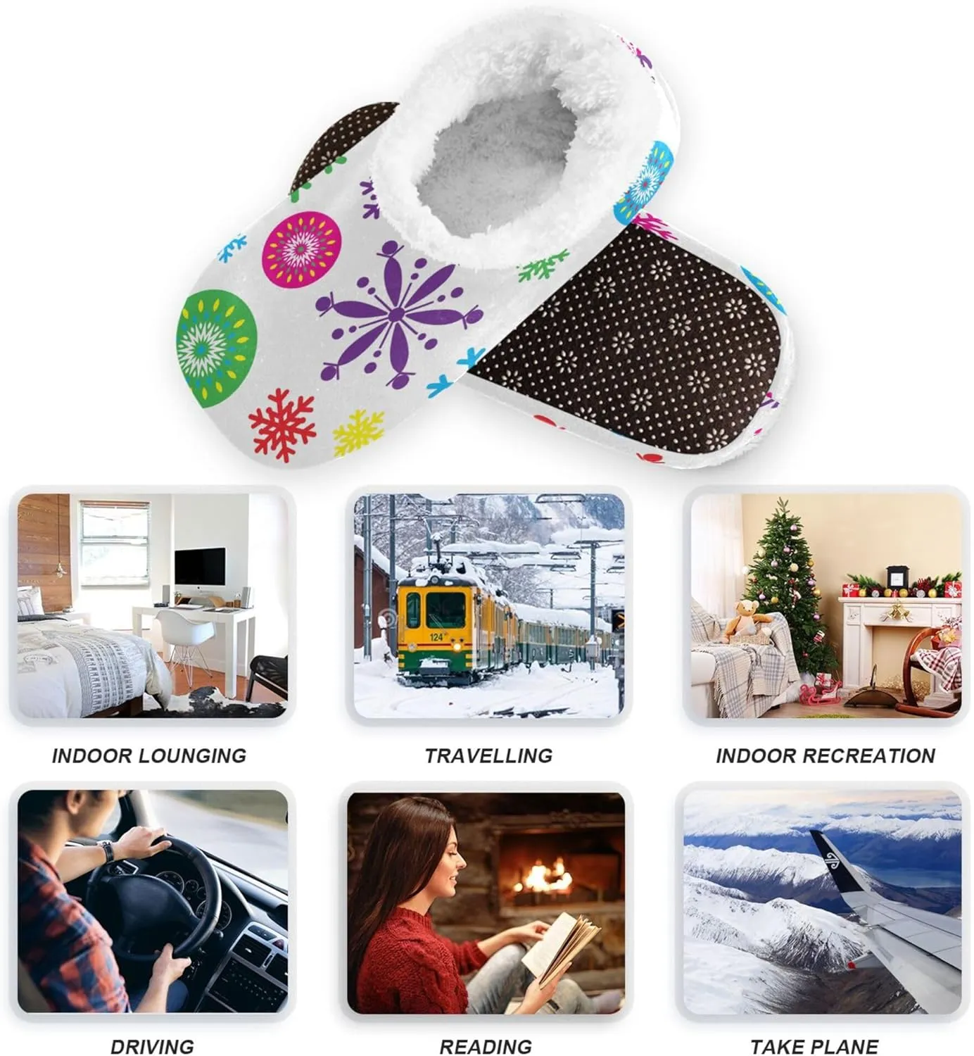 House Slippers Soft Fuzzy Memory Foam Slipper Socks for Men Woman