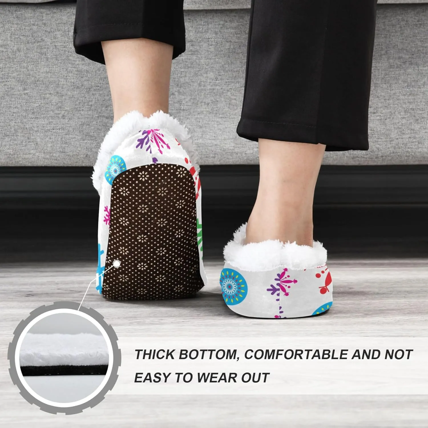 House Slippers Soft Fuzzy Memory Foam Slipper Socks for Men Woman