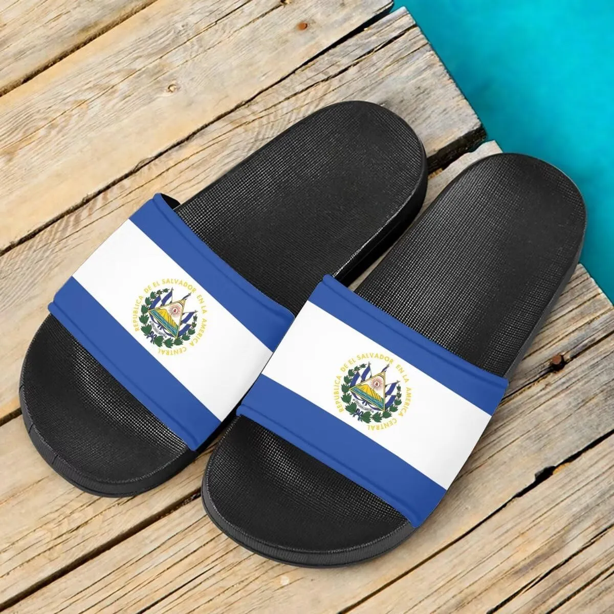 Howilath North American Countries Flag Sandals for Women Comfort Non Slip House Shower Shoes Summer