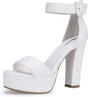 IDIFU Women's Ankle-Strap Heeled Sandal