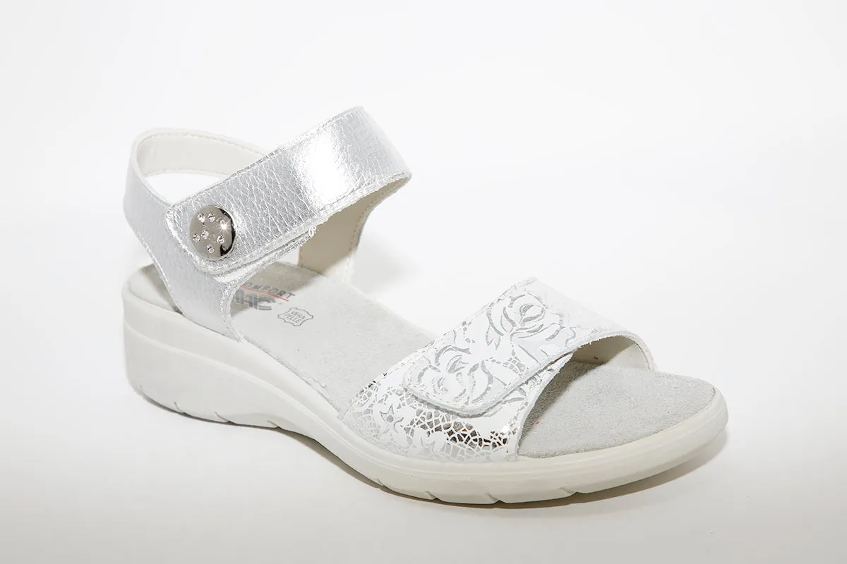IMAC - LOW WEDGE COMFORT SANDAL - SILVER