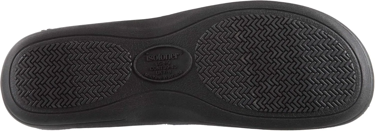 isotoner Men's Open Back Slipper with Memory Foam and Indoor/Outdoor Sole