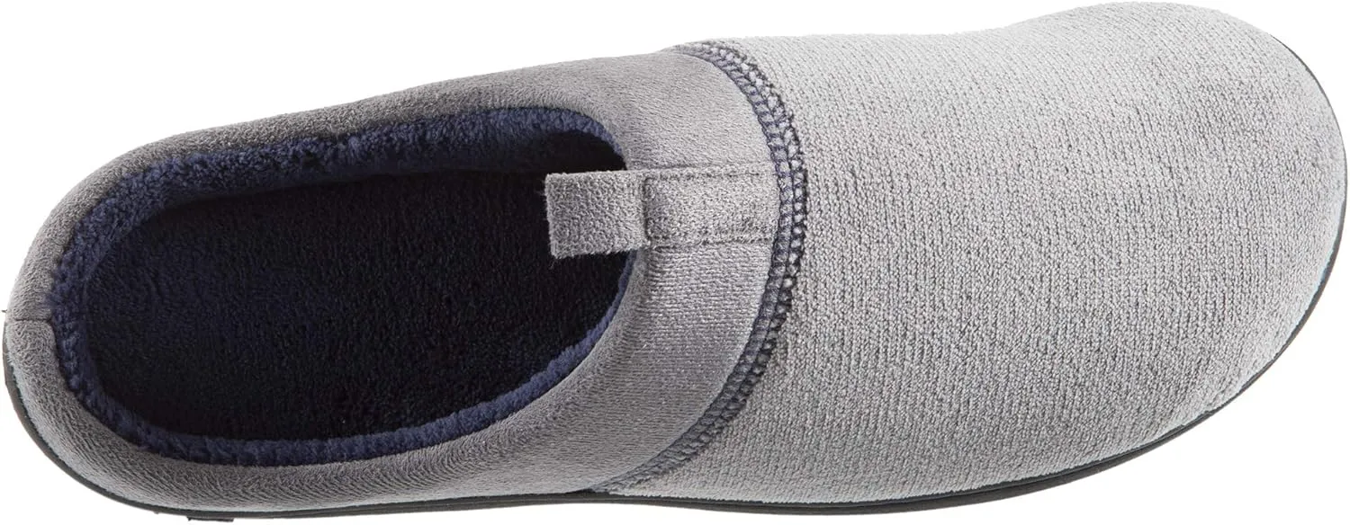 isotoner Men's Open Back Slipper with Memory Foam and Indoor/Outdoor Sole