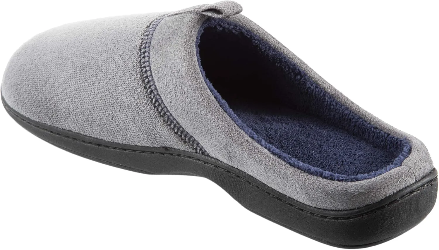isotoner Men's Open Back Slipper with Memory Foam and Indoor/Outdoor Sole