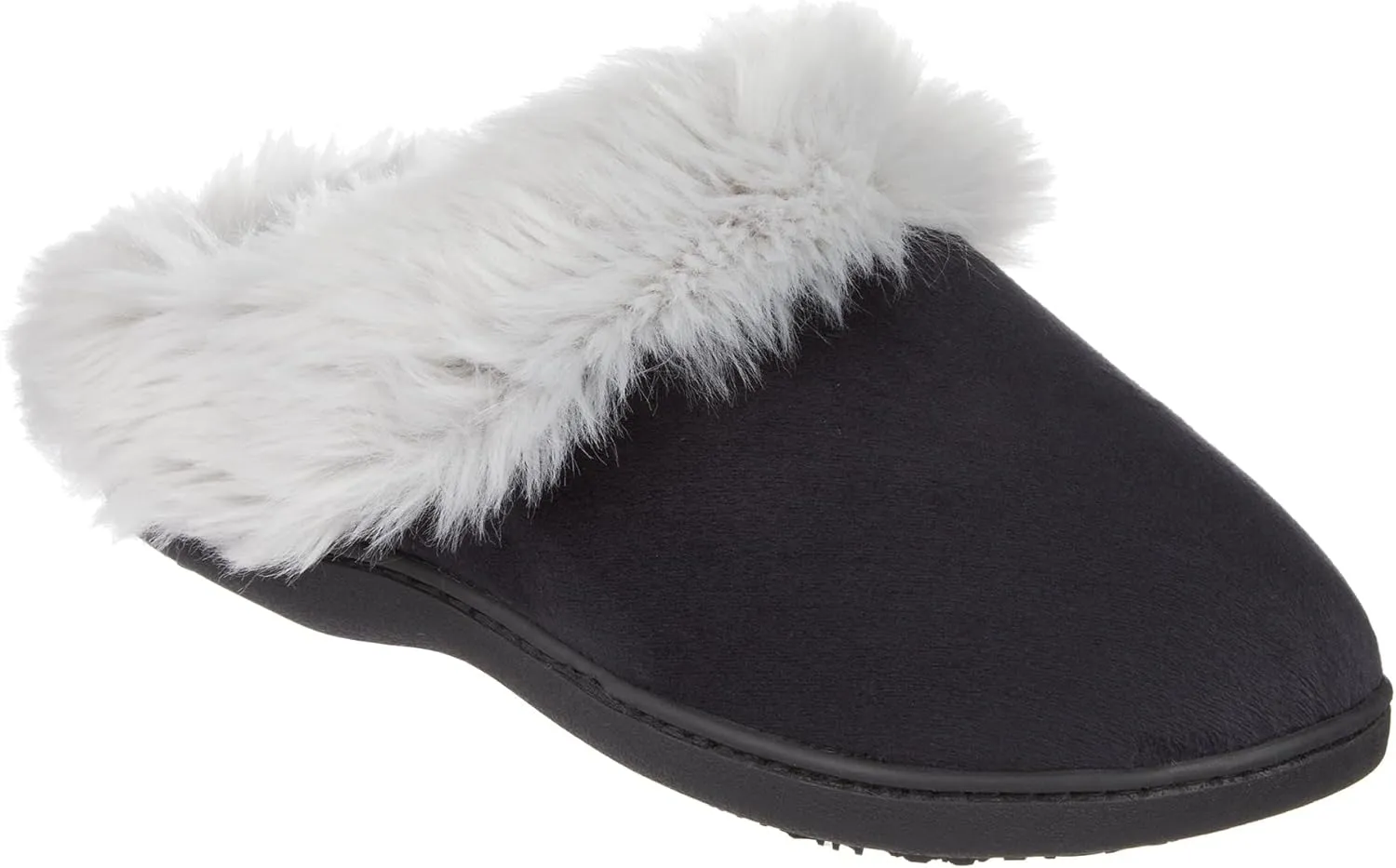 isotoner Women's Velour Hoodback Slipper: Non-Slip Sole, Indoor/Outdoor, Memory Foam, Machine Washable