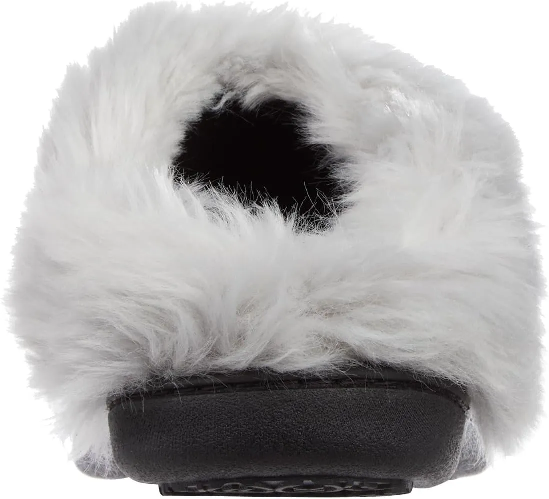 isotoner Women's Velour Hoodback Slipper: Non-Slip Sole, Indoor/Outdoor, Memory Foam, Machine Washable