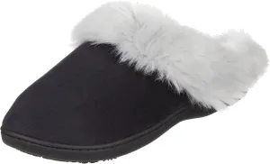 isotoner Women's Velour Hoodback Slipper: Non-Slip Sole, Indoor/Outdoor, Memory Foam, Machine Washable