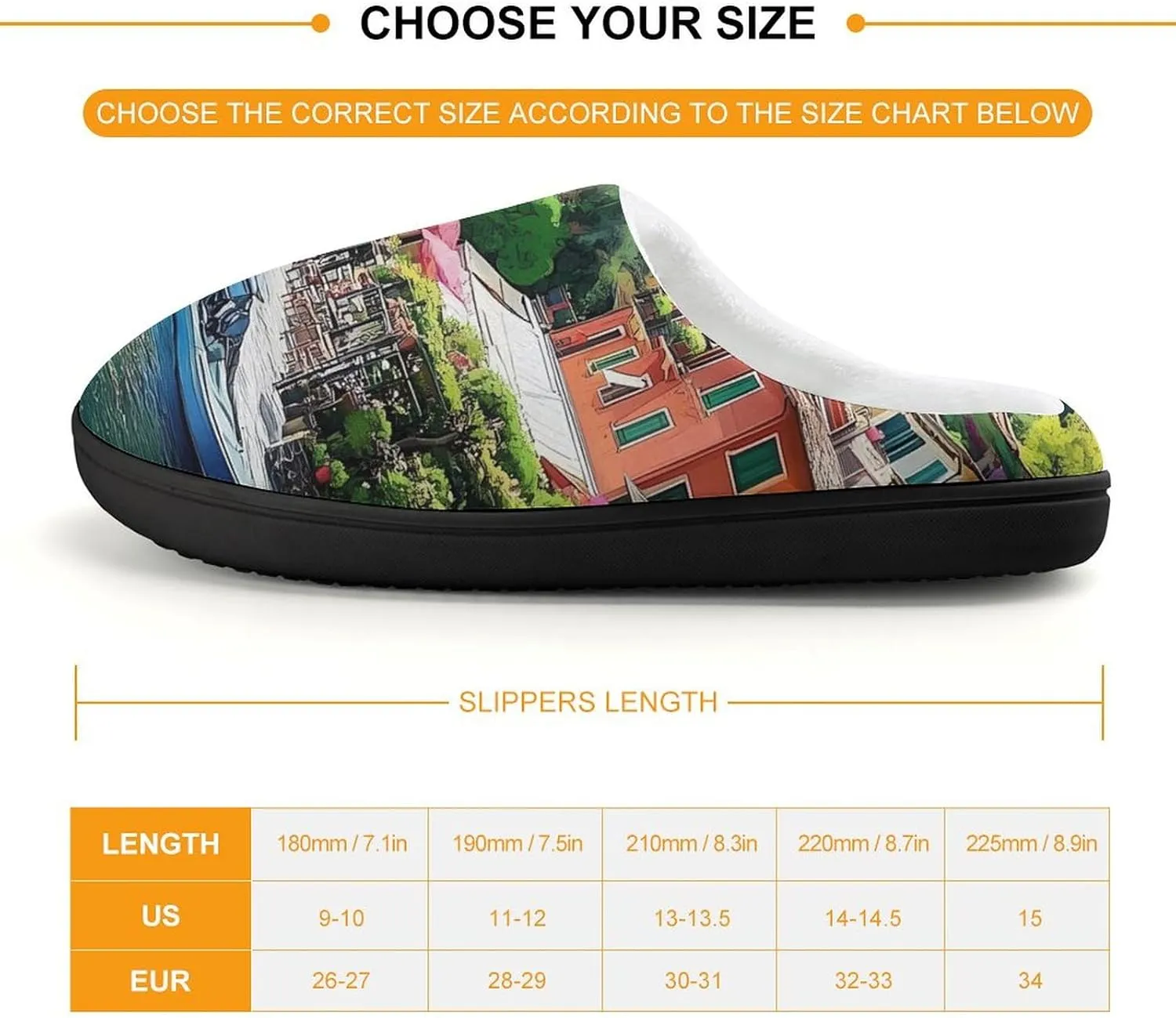 Italian Lakeside Sea View Slippers Non-slip House Slippers Home Shoes Indoor Outdoor Slippers For Girls Boys