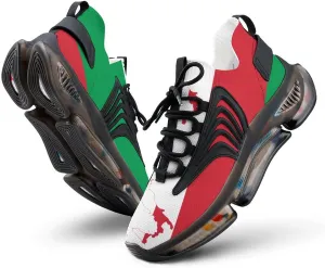 Italian Map on Italy Flag Men's Sneakers Novelty Lightweight Running Shoe Tennis Shoes