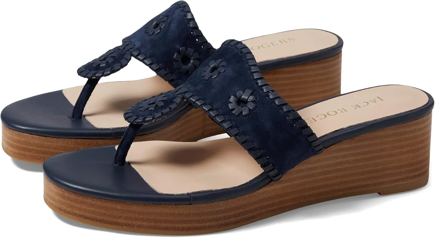 Jack Rogers Women's Jacks Mid Wedge-Suede/Stacked Sandal