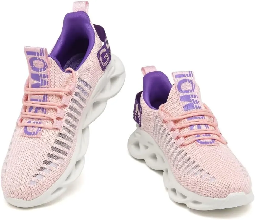 Jakcuz Women's Lace Up Walking Shoes Breathable Ultra Lightweight Sport Casual Ladies Girls Fashion Platform Sneakers