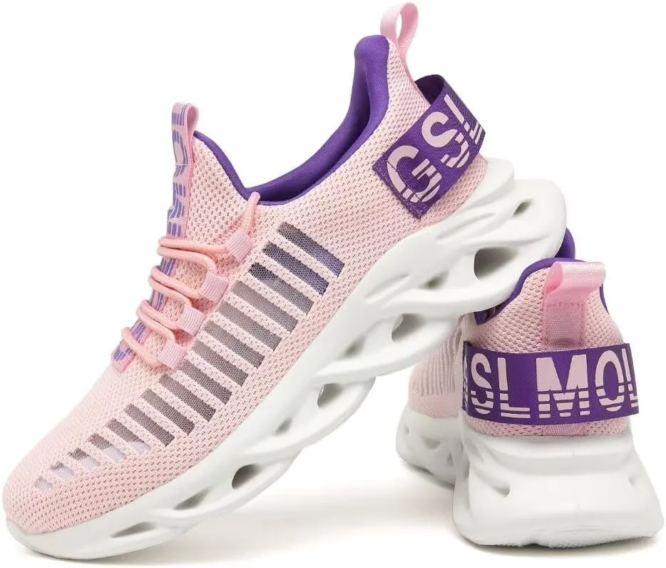 Jakcuz Women's Lace Up Walking Shoes Breathable Ultra Lightweight Sport Casual Ladies Girls Fashion Platform Sneakers