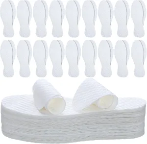 Janmercy 100 Pairs Disposable Shoe Liners Replaceable Shoe Inserts Thin Insoles for Women Men Sweat Absorbing Inserts Breathable Barefoot Pads Foot Odor Eliminator for Boot Sneaker Running