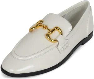 Jeffrey Cambell Velviteen Bit Leather Flat Vamp Loafer Red Leather Gold Buckle