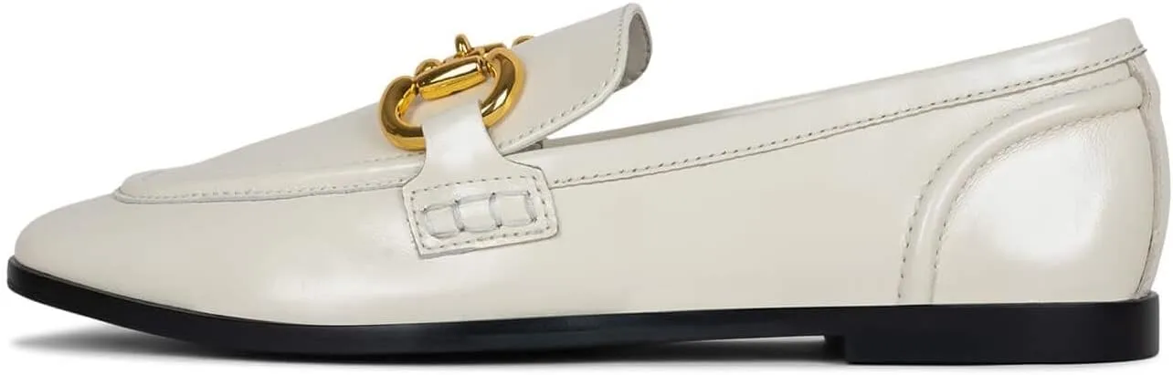 Jeffrey Cambell Velviteen Bit Leather Flat Vamp Loafer Red Leather Gold Buckle
